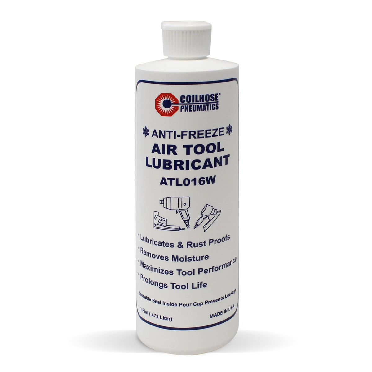 Coilhose Wintergrade 16 oz bottle pour enables precise cold-weather lubrication
