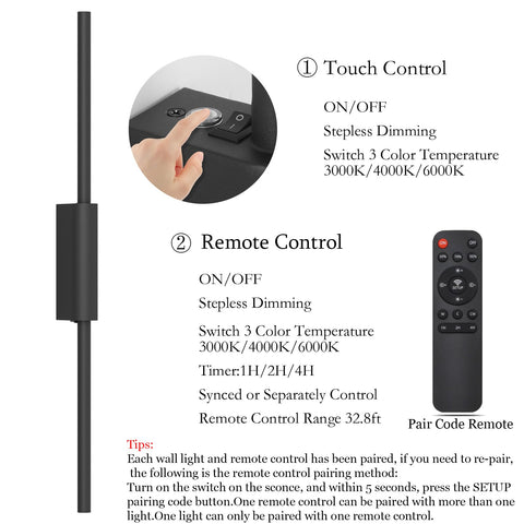 Coinmit upgraded remote control allows independent light adjustments for two sconces