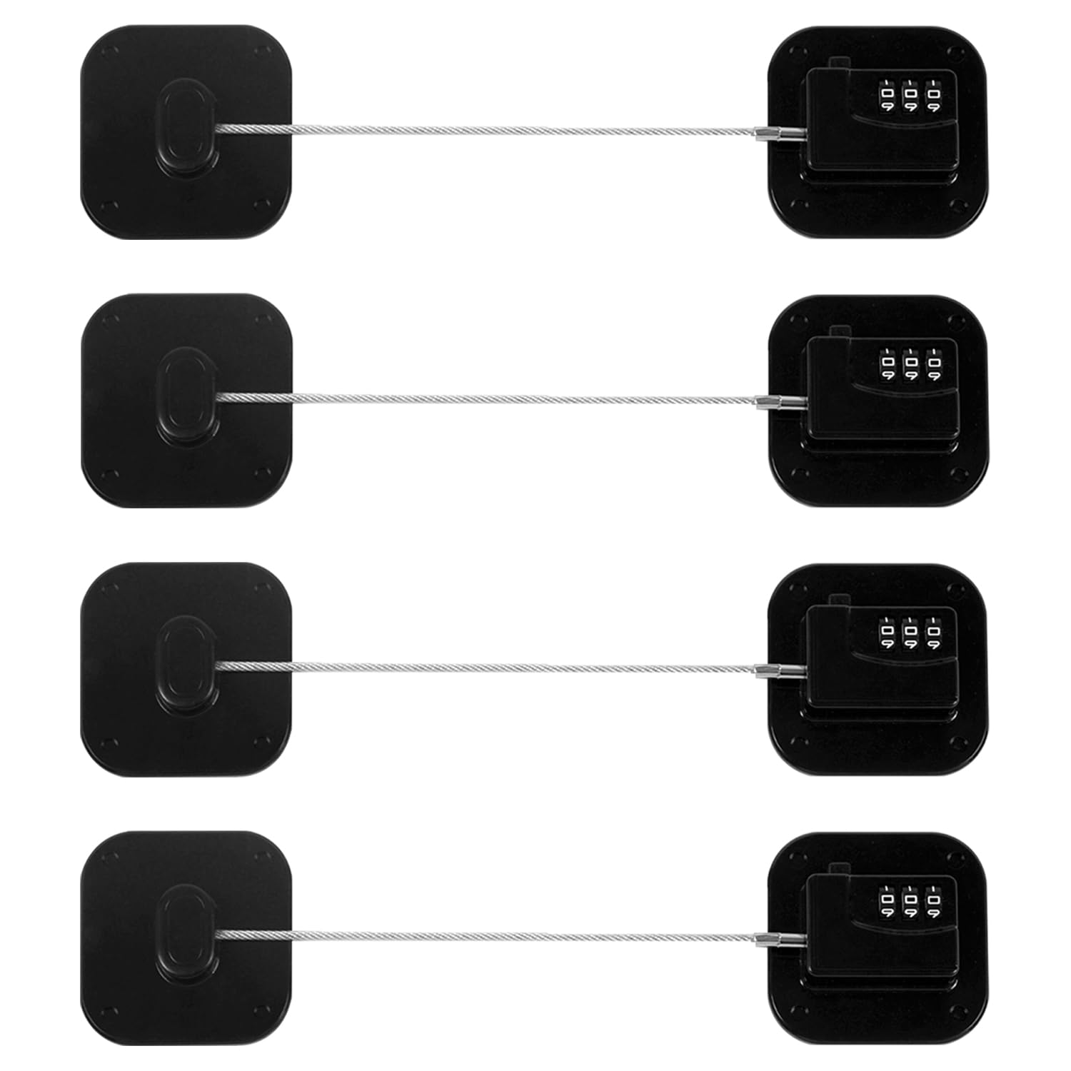 Coipdfty fridge lock 4-pack shown on counter for quick safety setup in the kitchen.