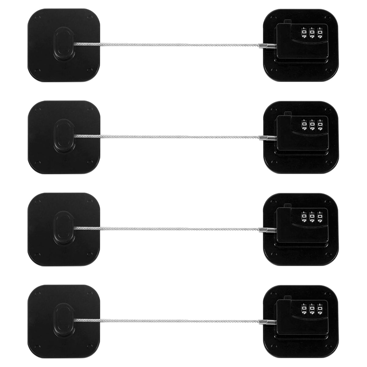 Coipdfty fridge lock 4-pack shown on counter for quick safety setup in the kitchen.