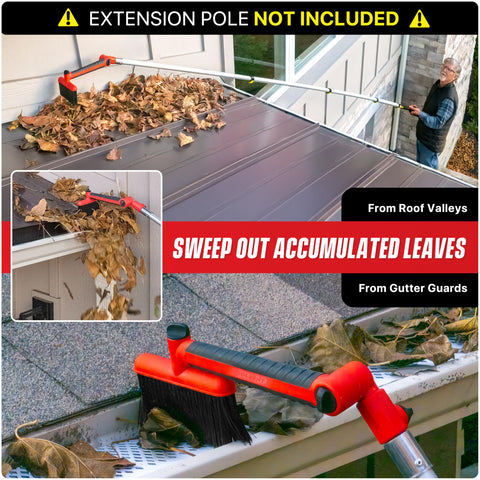 Colbent rotating-arm gutter cleaner reaches tight corners for complete cleaning.