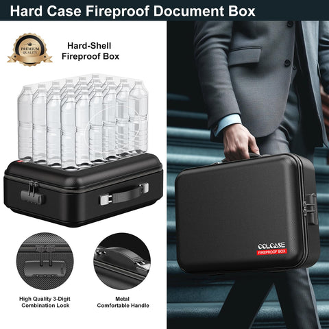 COLCASE fireproof box with combination lock provides strong security for documents
