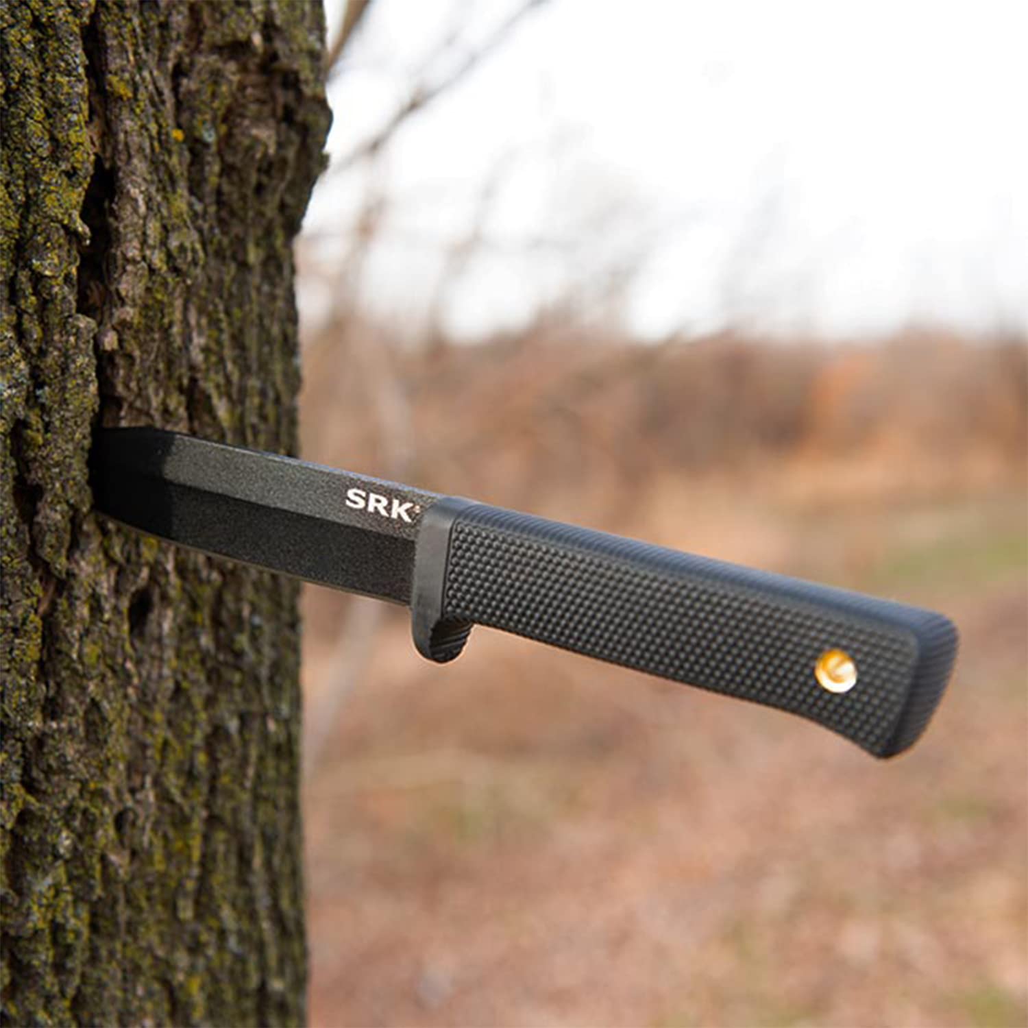 Cold Steel SRK full view shows rugged survival knife profile and balance