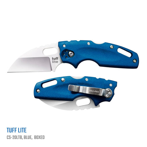 Cold Steel Tuff Lite Plain Blue Griv-Ex handle showcase for lightweight everyday carry.