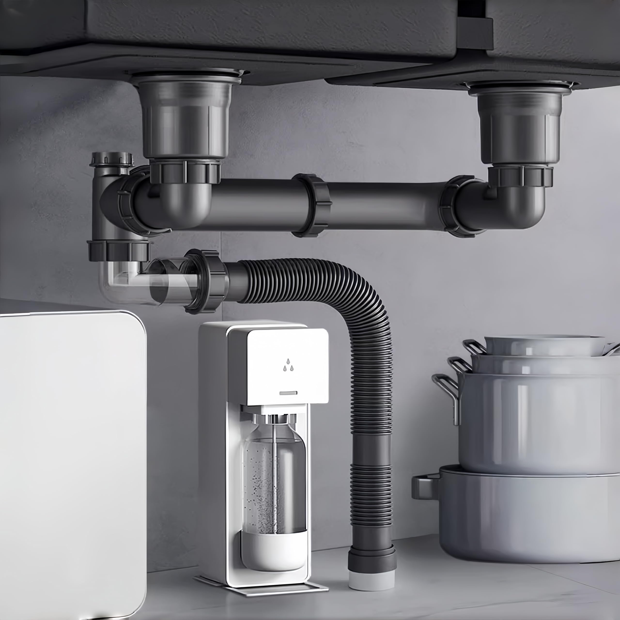 COLDDD space-saving design maximizes sink area and keeps counters uncluttered.