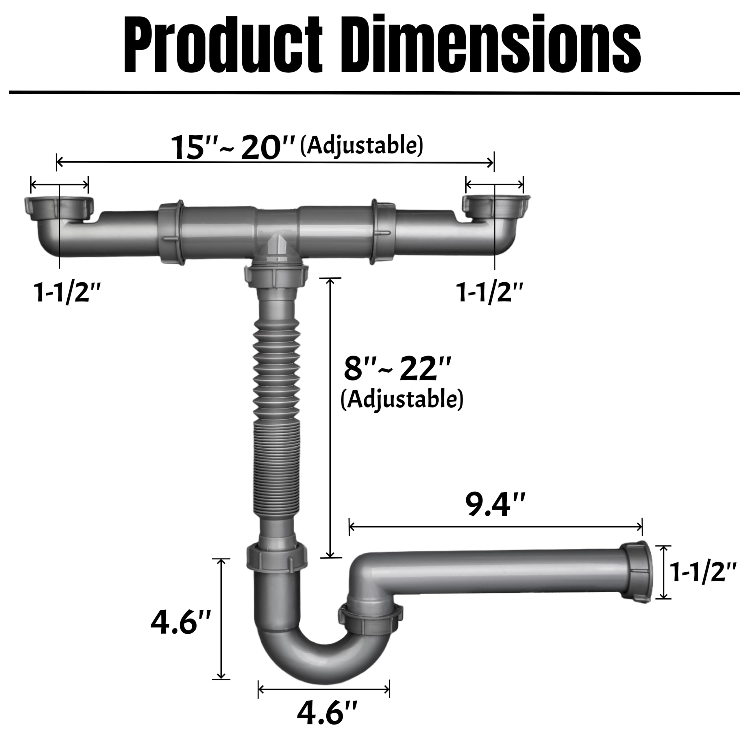 COLDDD wall-outlet with adjustable pipe demonstrating alignment flexibility