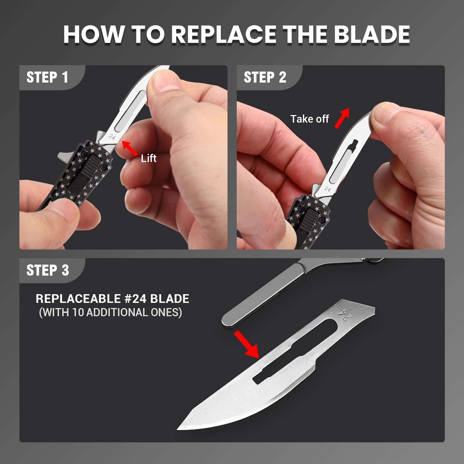 Coldown replaceable blades 24-pack enables fast blade changes.