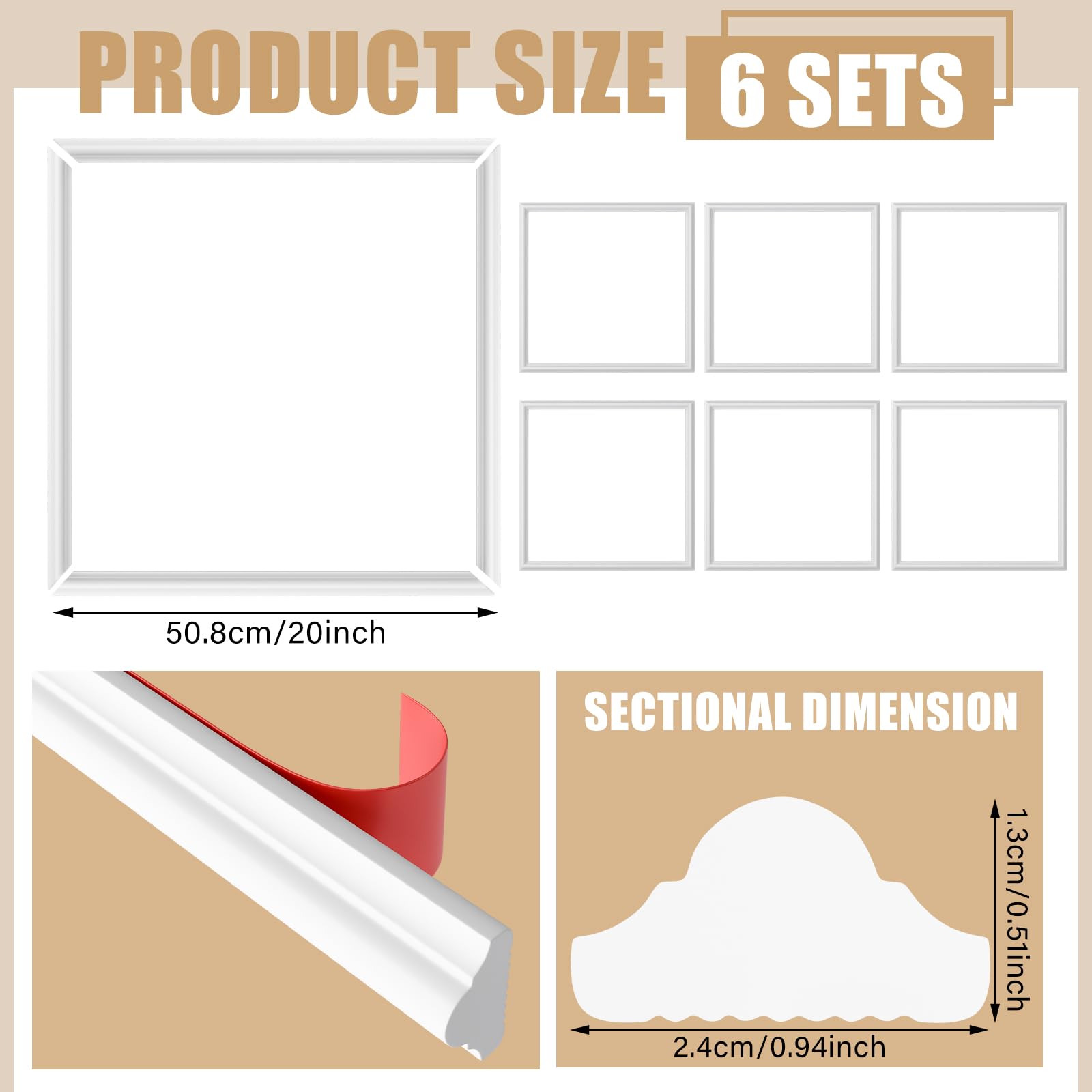 Colingmill wall molding peel and stick for easy DIY installation
