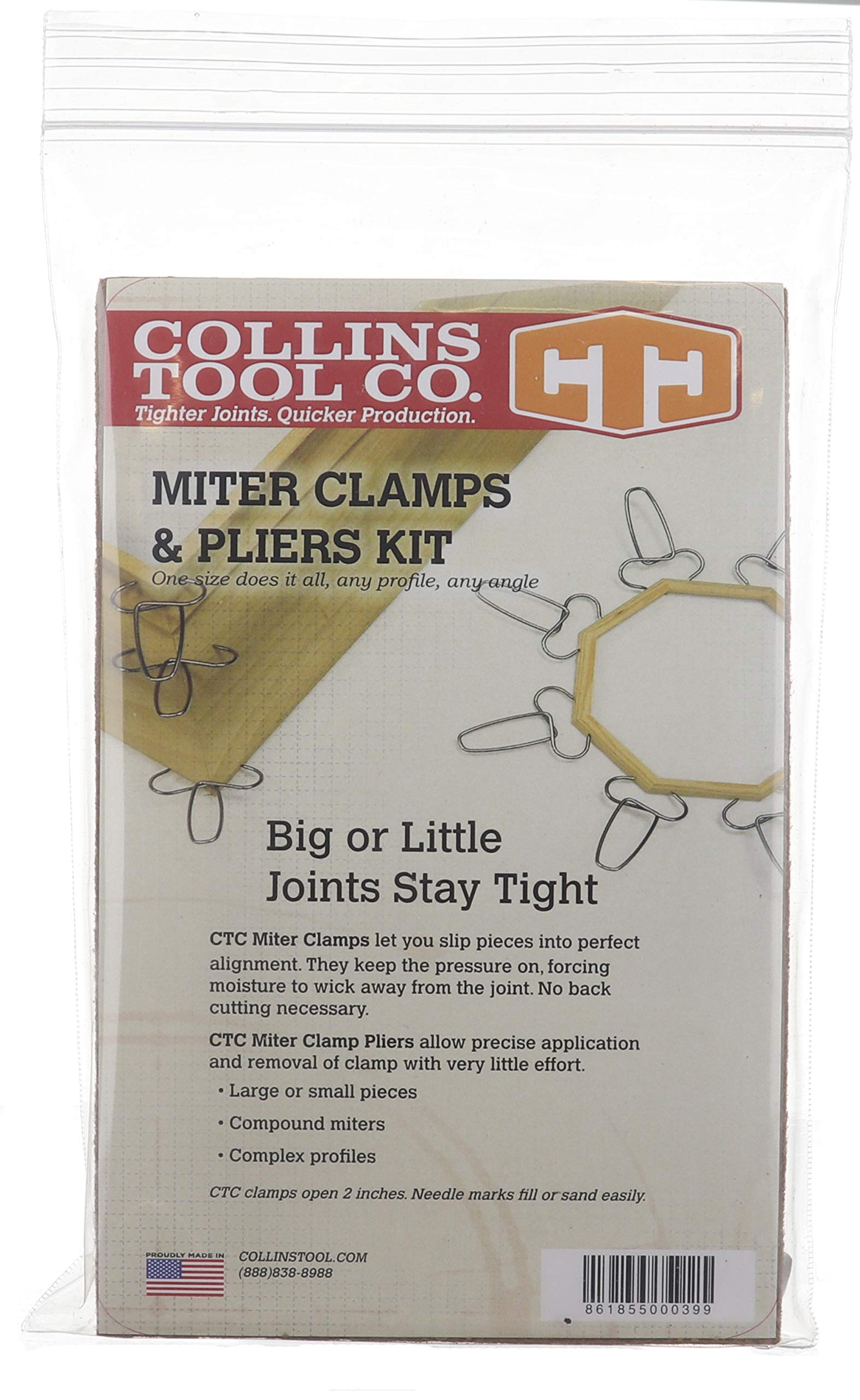 Collins Tool adjustable clamps spread 0 to 2 inches for versatile fits.