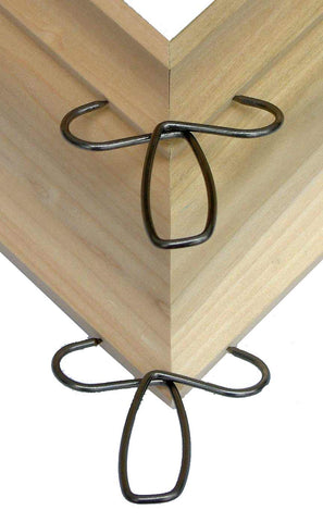 Collins Tool setup showing glue drying with secured corners.