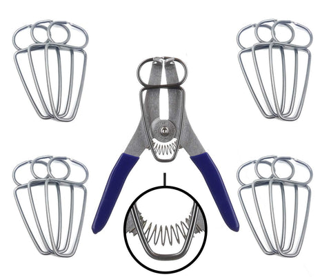 Collins Tool spring loaded pliers show quick clamp action for precise miters.