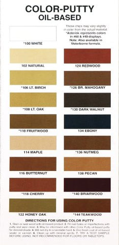 Color Putty high-performance wood putty in jars for durable paneling and furniture repairs.