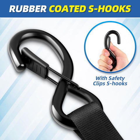 Colorfulbeetle rubber-coated S-hook protects surfaces during securing.