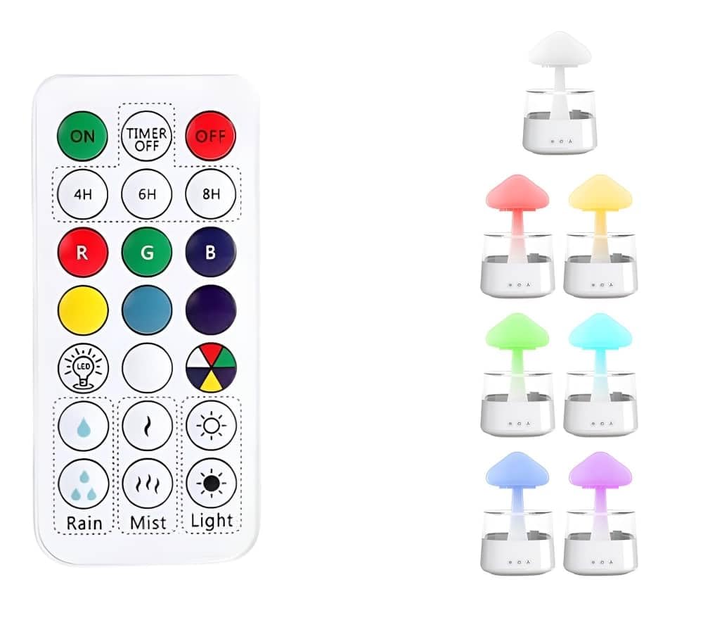 COLORLIFE remote-control adapter shown for easy lighting and mist control.