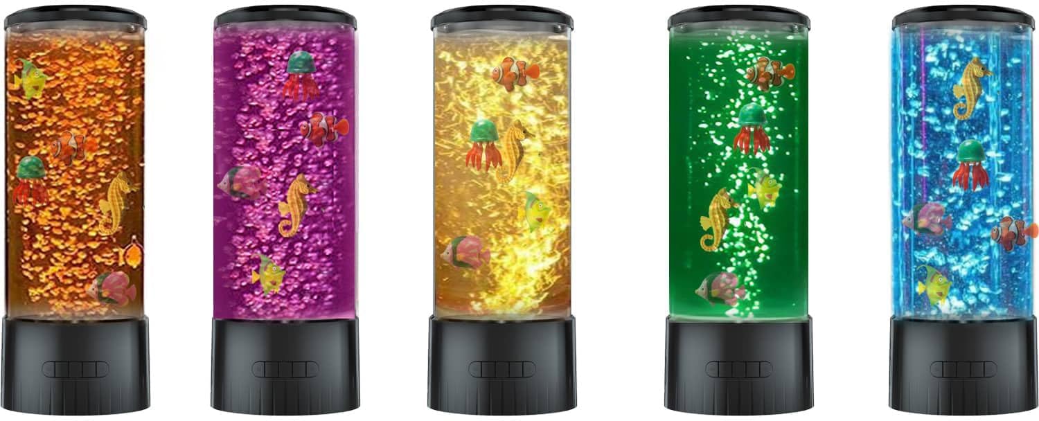 ColorLife bubble tube lamp on a table in a kids room for cozy decor