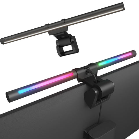 Colorpanda monitor light bar clipped on screen for easy setup and glare-free reading.