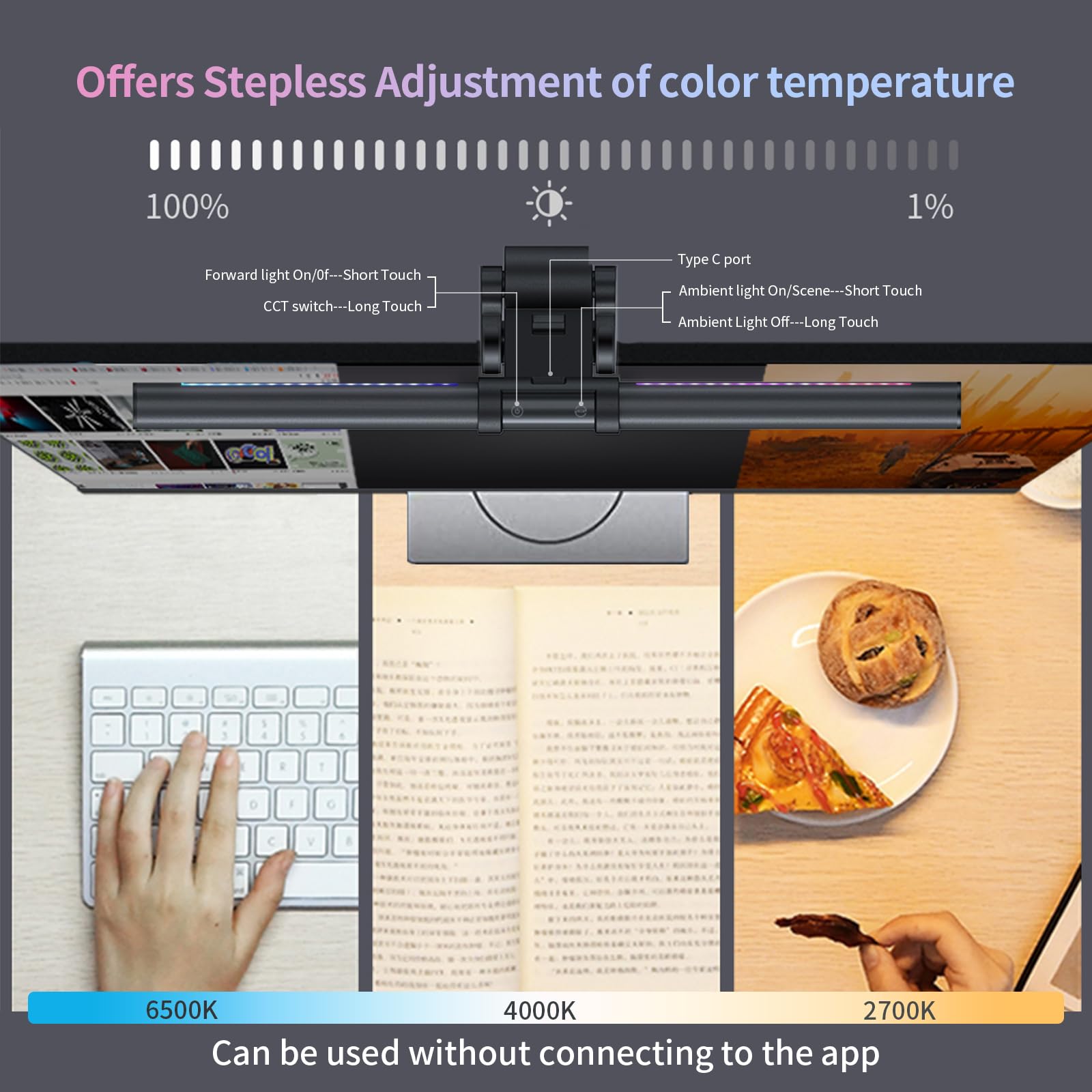 Colorpanda counterweight design keeps the bar stable on top.