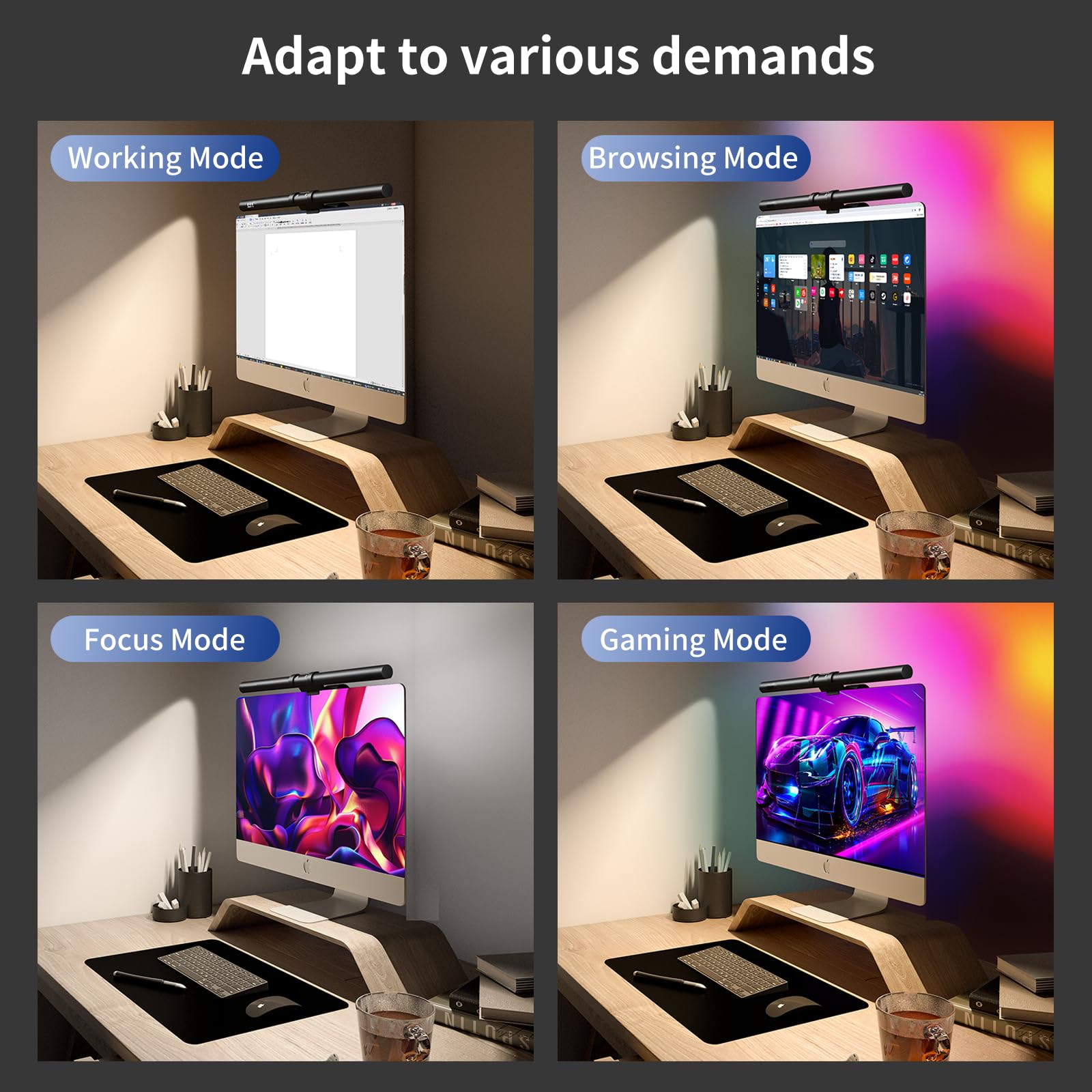 Colorpanda RGB backlight with 16 million colors for personalized scenes.