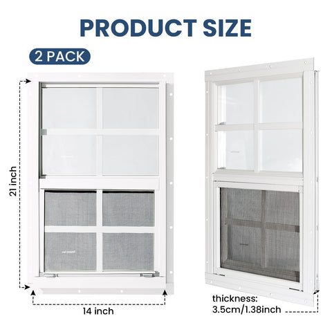 COLORPAPA 14x21 flush-mount shed window closeup highlighting wall integration