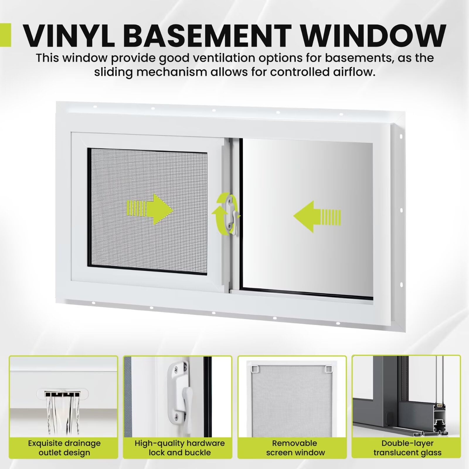 COLORPAPA basement window tempered-glass enhances safety and resilience.