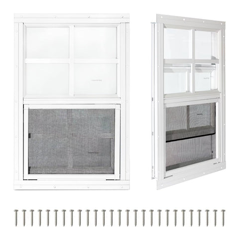 COLORPAPA shed window assembly with durable frame and tempered glass for outdoor use