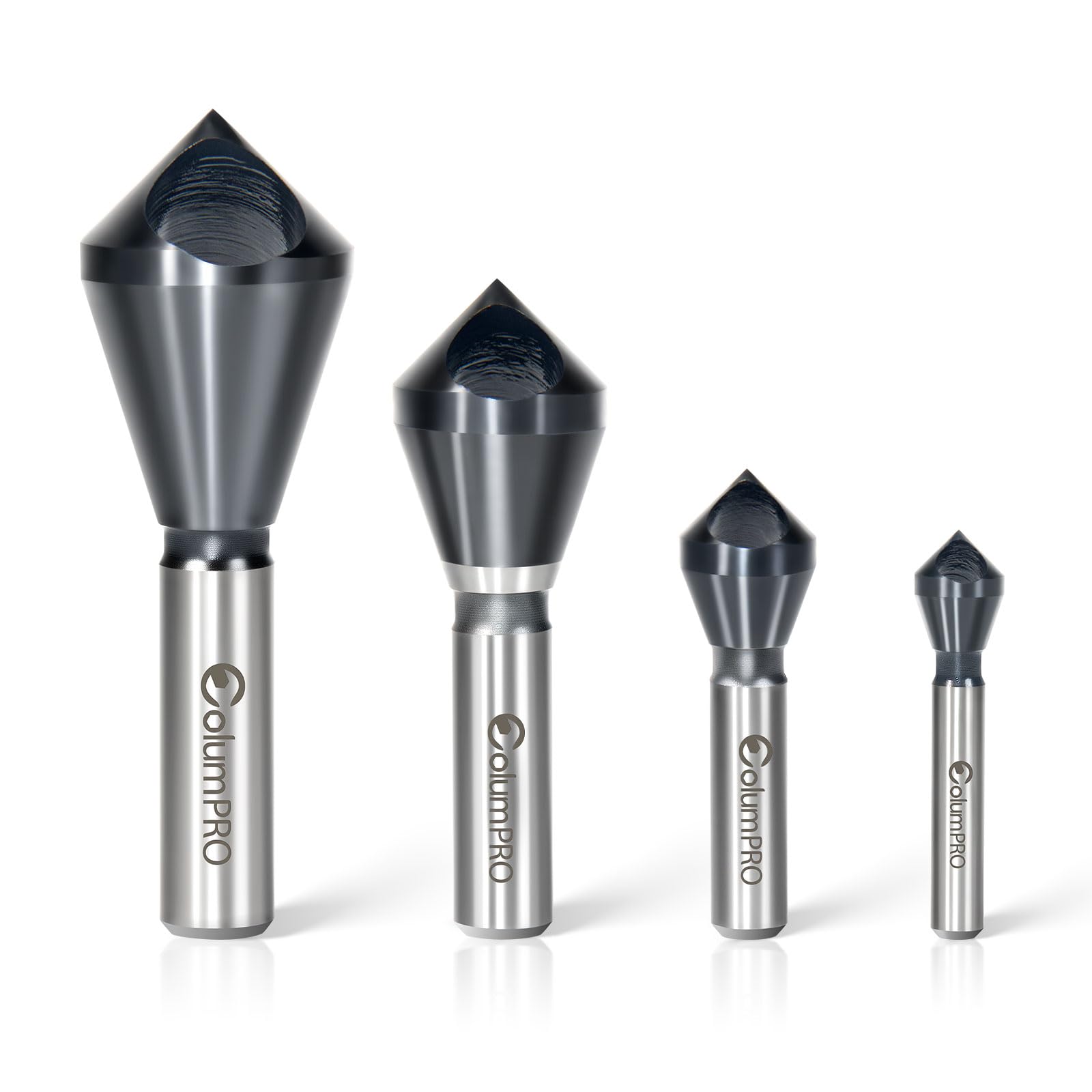 ColumPRO cobalt countersink 2-5mm bit for clean metal deburring.