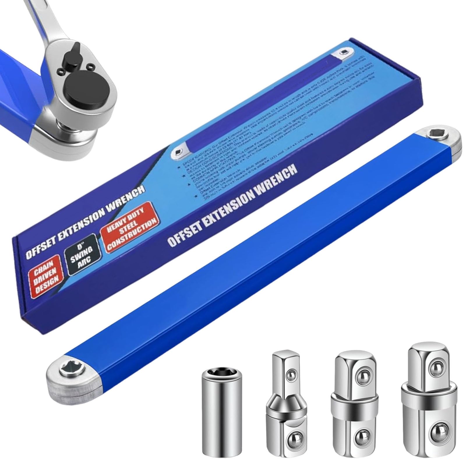COMATIP offset extension wrench complete kit improves reach for tight fasteners in cars