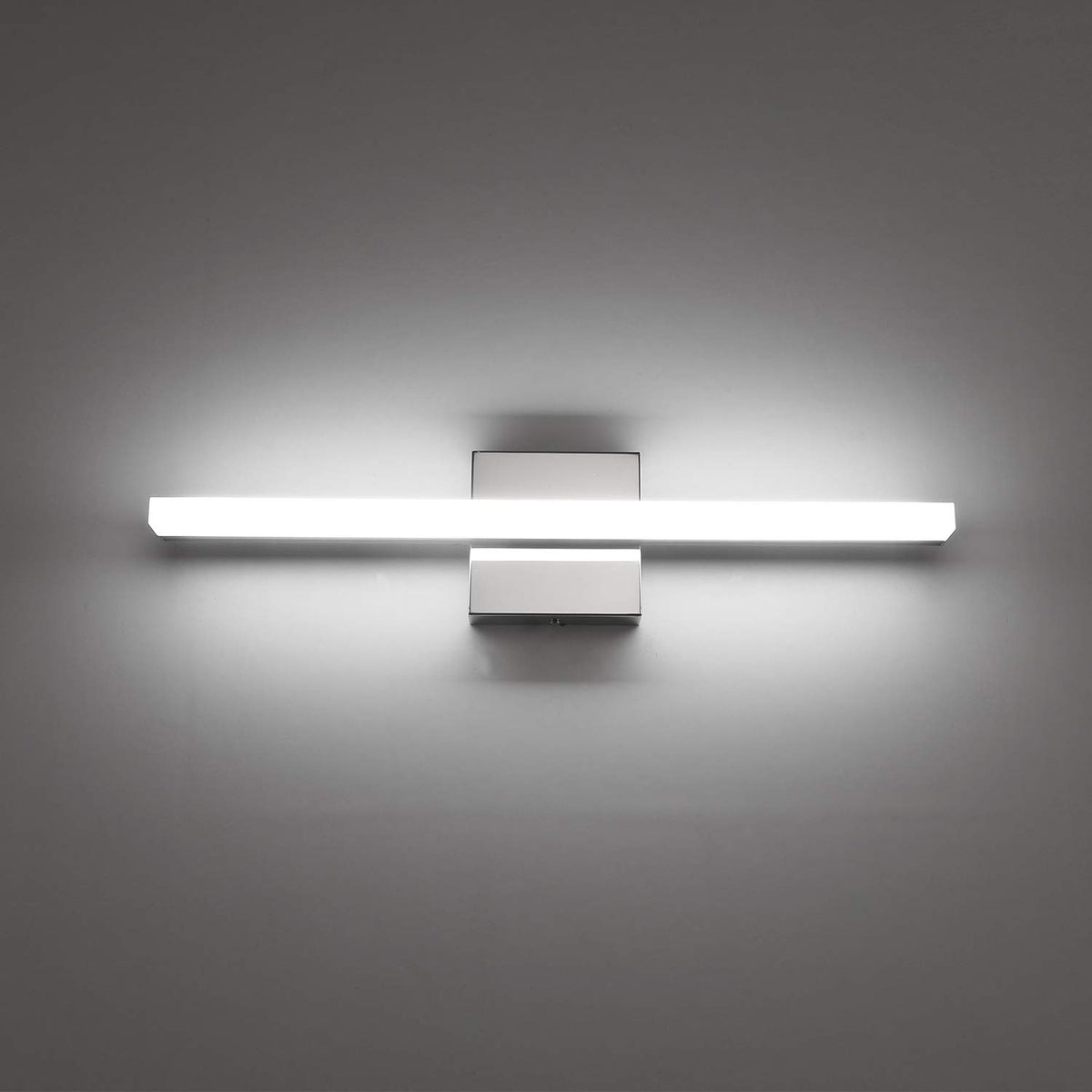 Combuh 16-inch chrome vanity light over mirror with crisp 6000K illumination.