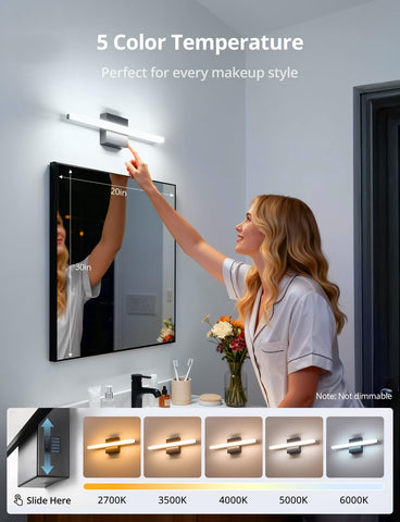 Combuh 5CCT adjustable LED bath light switches between warm and cool tones