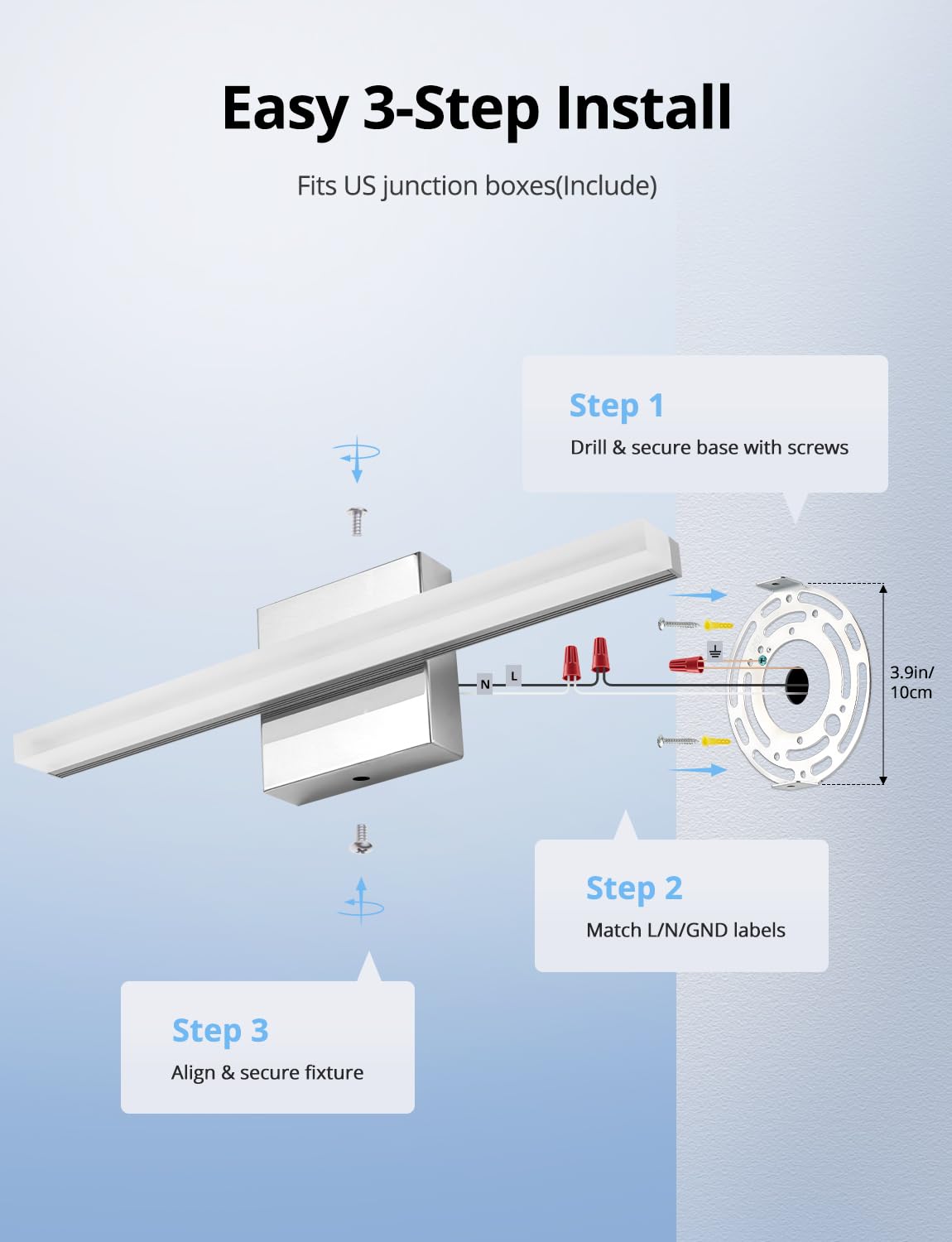 Combuh quick-install kit enables fast and secure mounting.