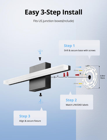 Combuh 6000K cool white light supports precise makeup and grooming tasks