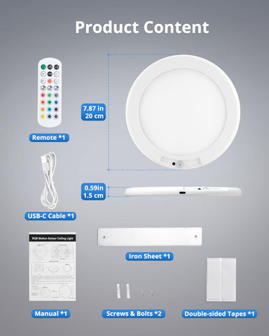 Combuh RGB shower light ideal for closet and pantry illumination.