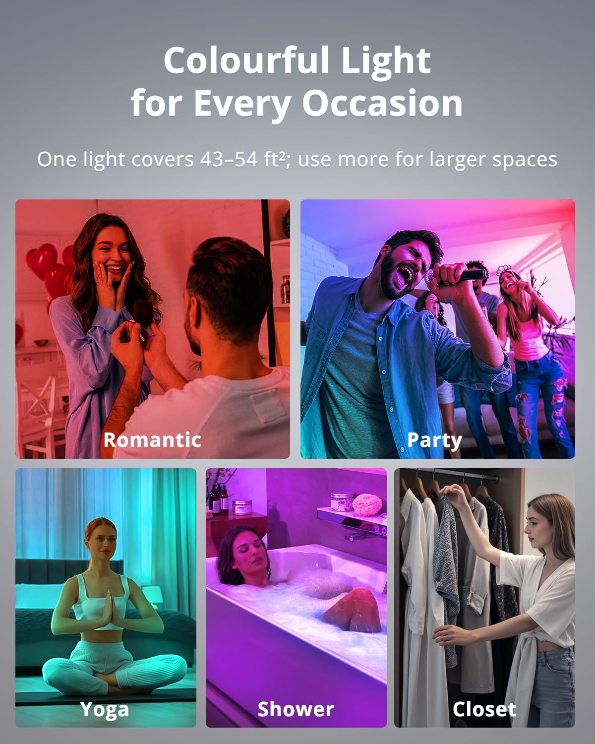 Combuh RGB shower light charges via USB-C for cordless convenience.