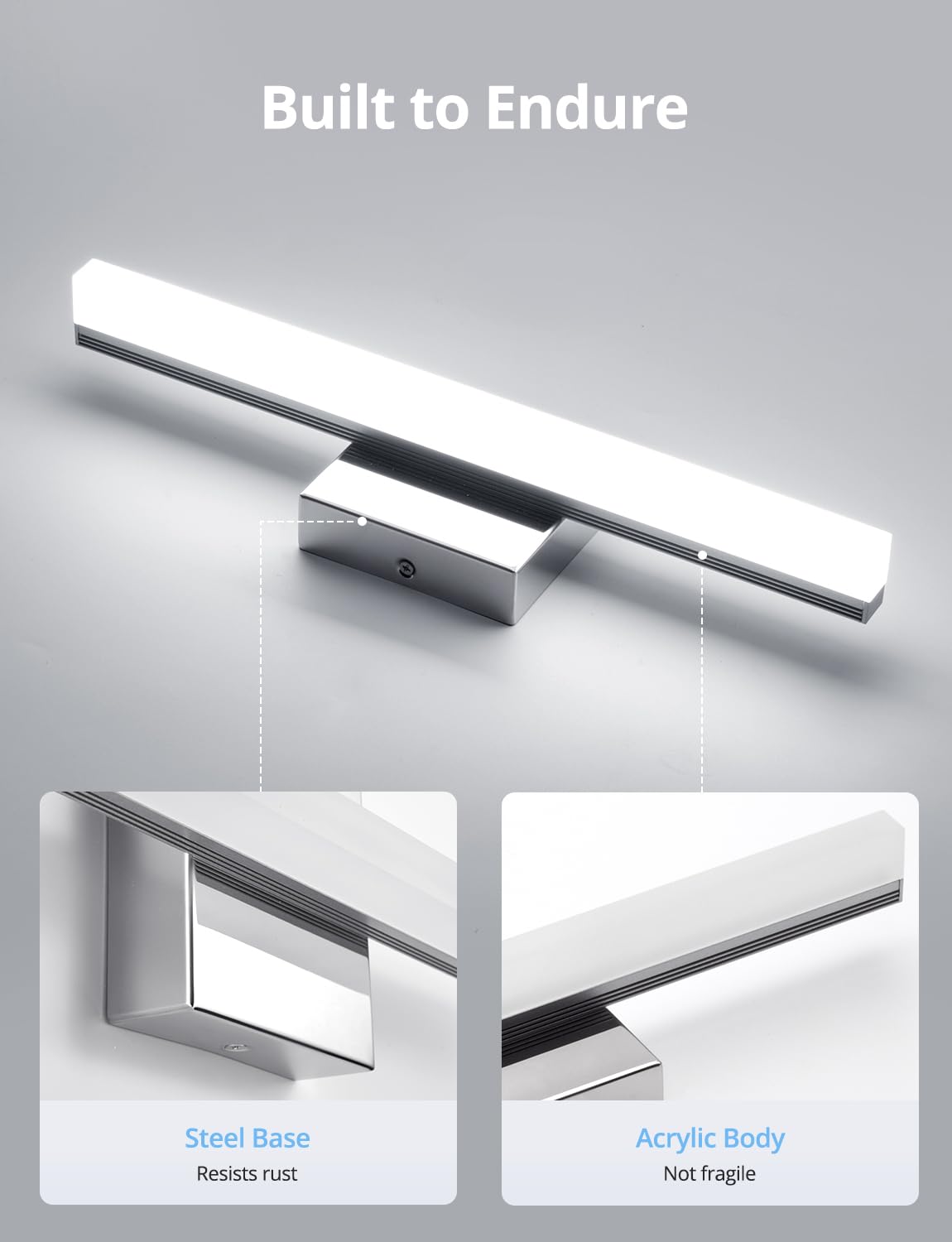 Combuh stainless steel base resists rust in humid bathrooms.