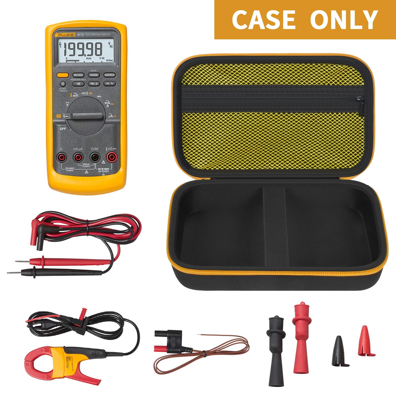 Comecase interior elastic strap secures the meter for safe transport.