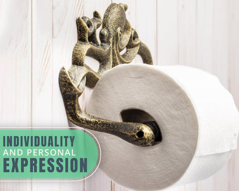 Comfify octopus toilet paper holder enhances nautical home decor and organization.