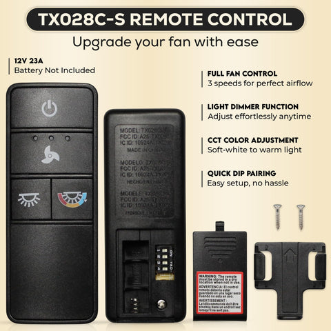 Comfort Direct TX028C-S contents box shows included items.