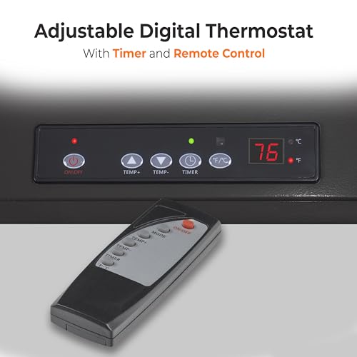 Digital thermostat display on Comfort Zone heater for precise settings