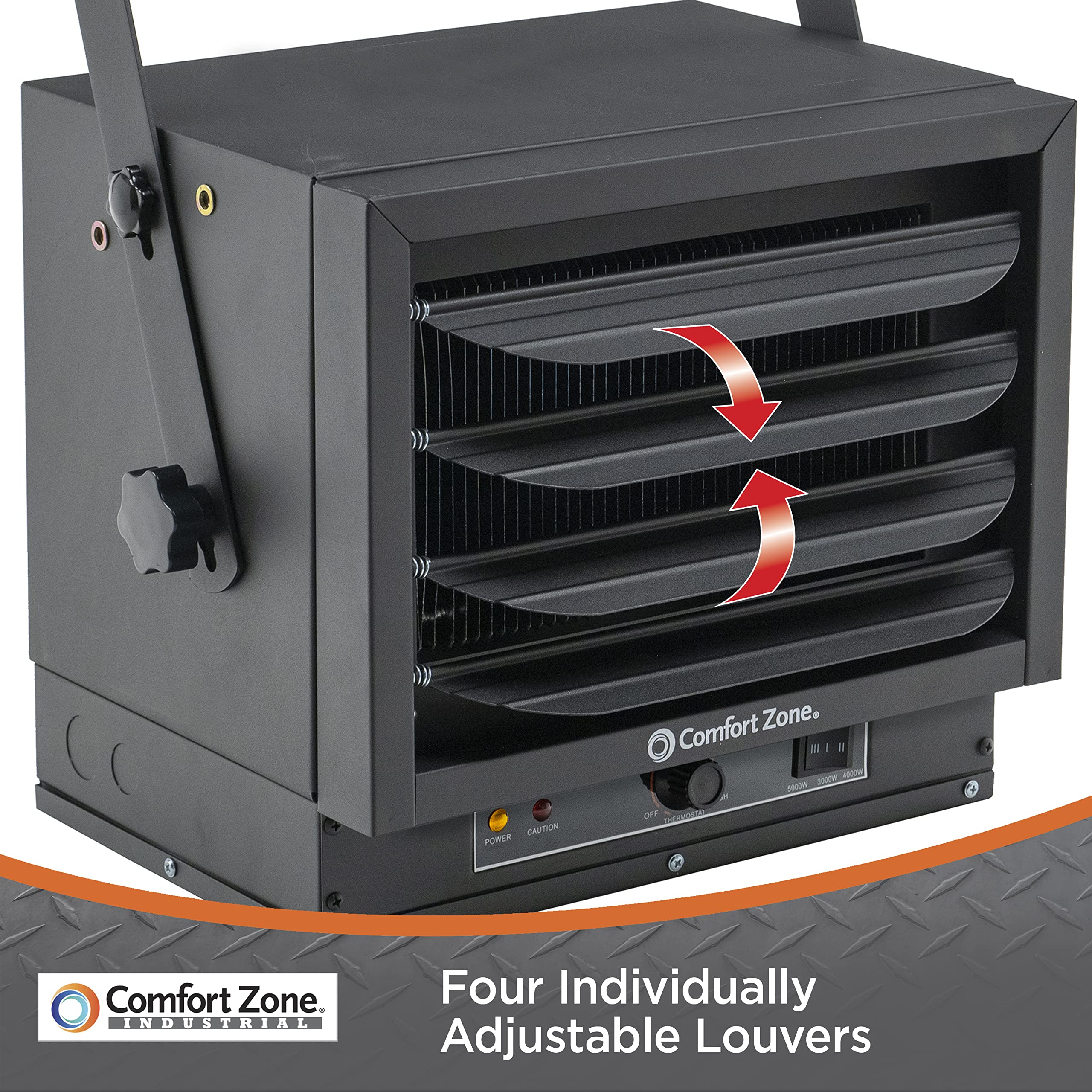 Comfort Zone dual-knob thermostat enables quick, precise heat control.
