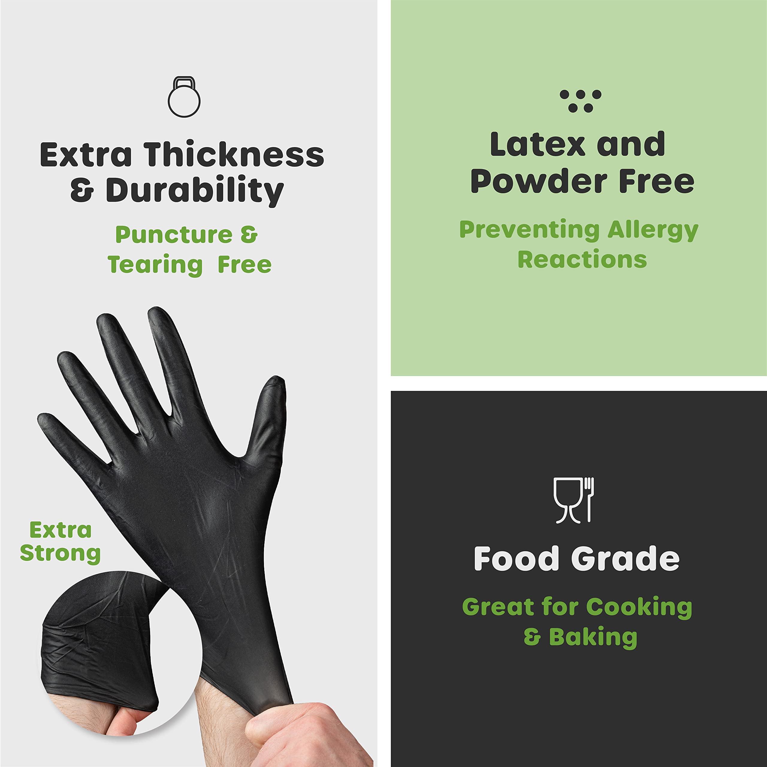 Comfy Package GUSTO latex-free nitrile gloves reduce allergy concerns