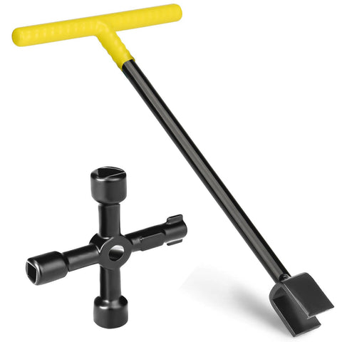 Comfylichi water meter key 17-inch ready for curb main access and shut-off tasks