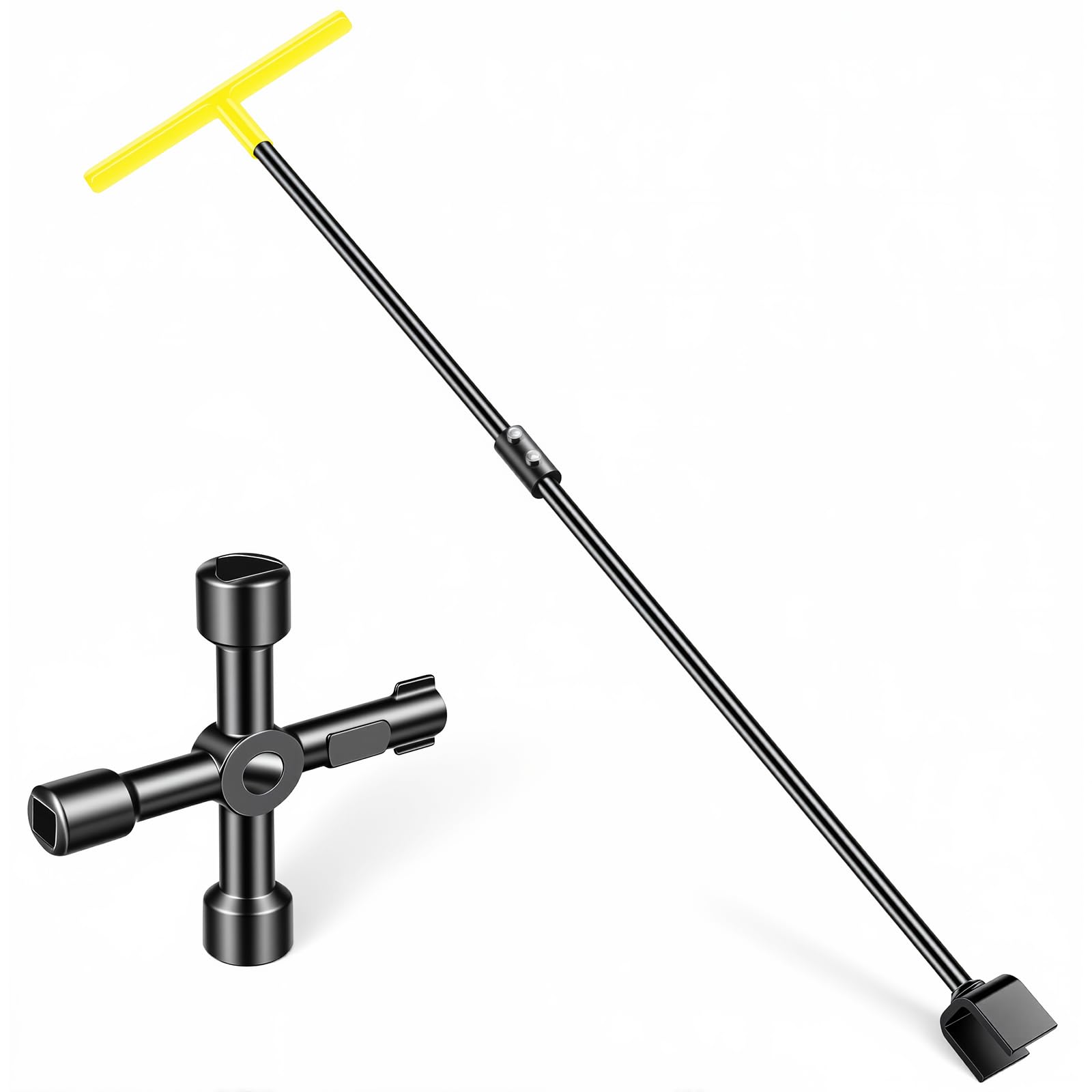 Comfylichi water meter key 32-inch in use for curb shut-off access