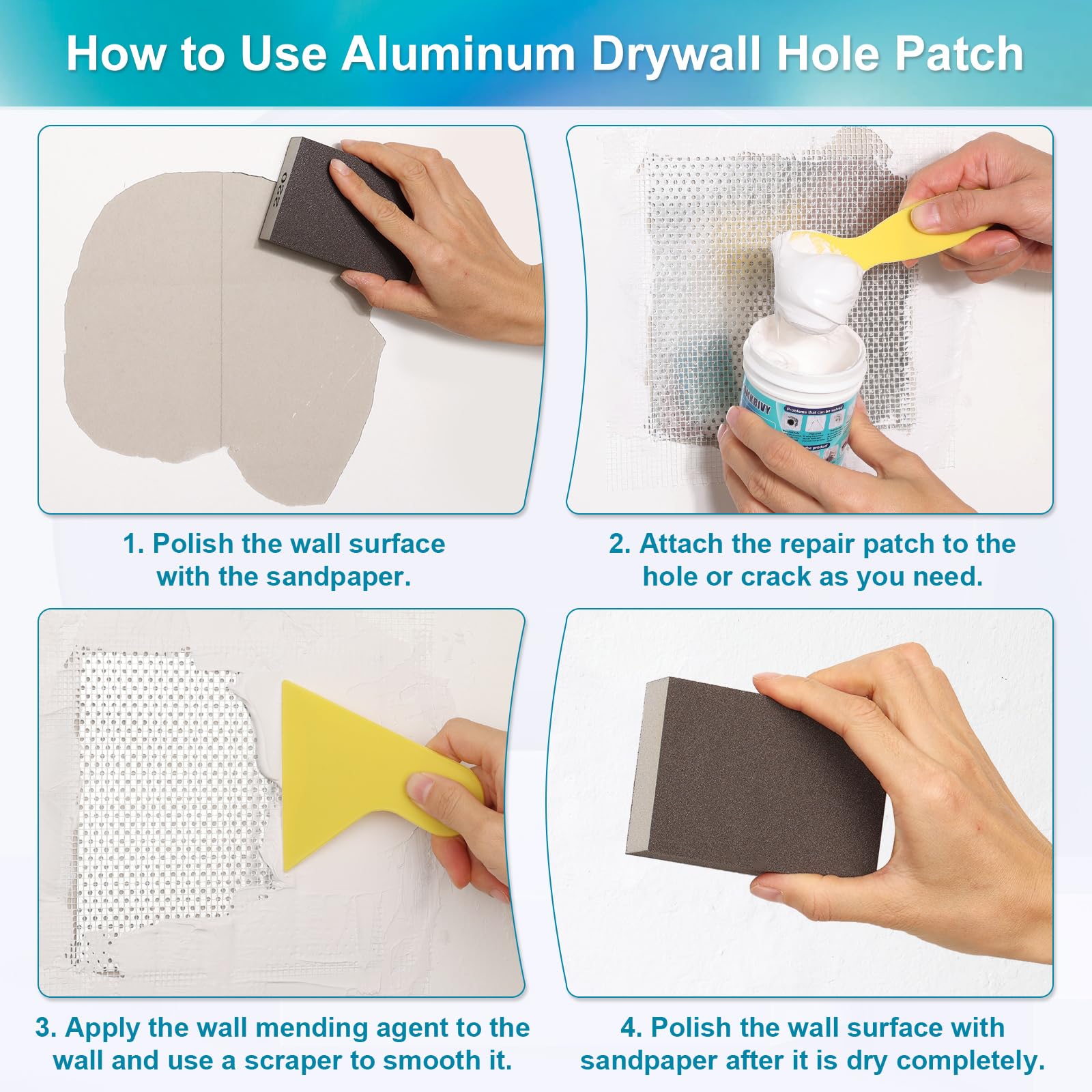 Comkrivy fiberglass mesh tape reinforces drywall seams