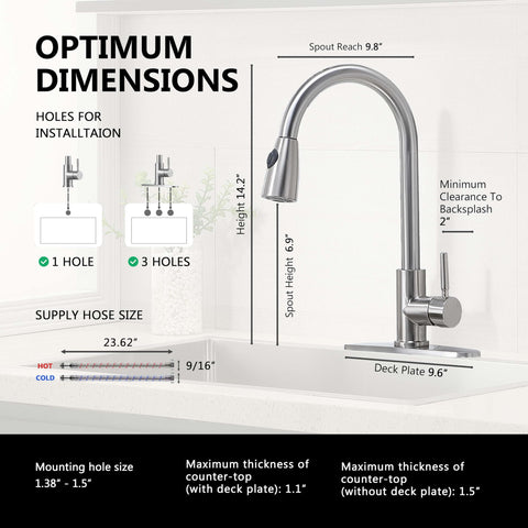 Comllen brushed nickel finish adds durable style to any sink.