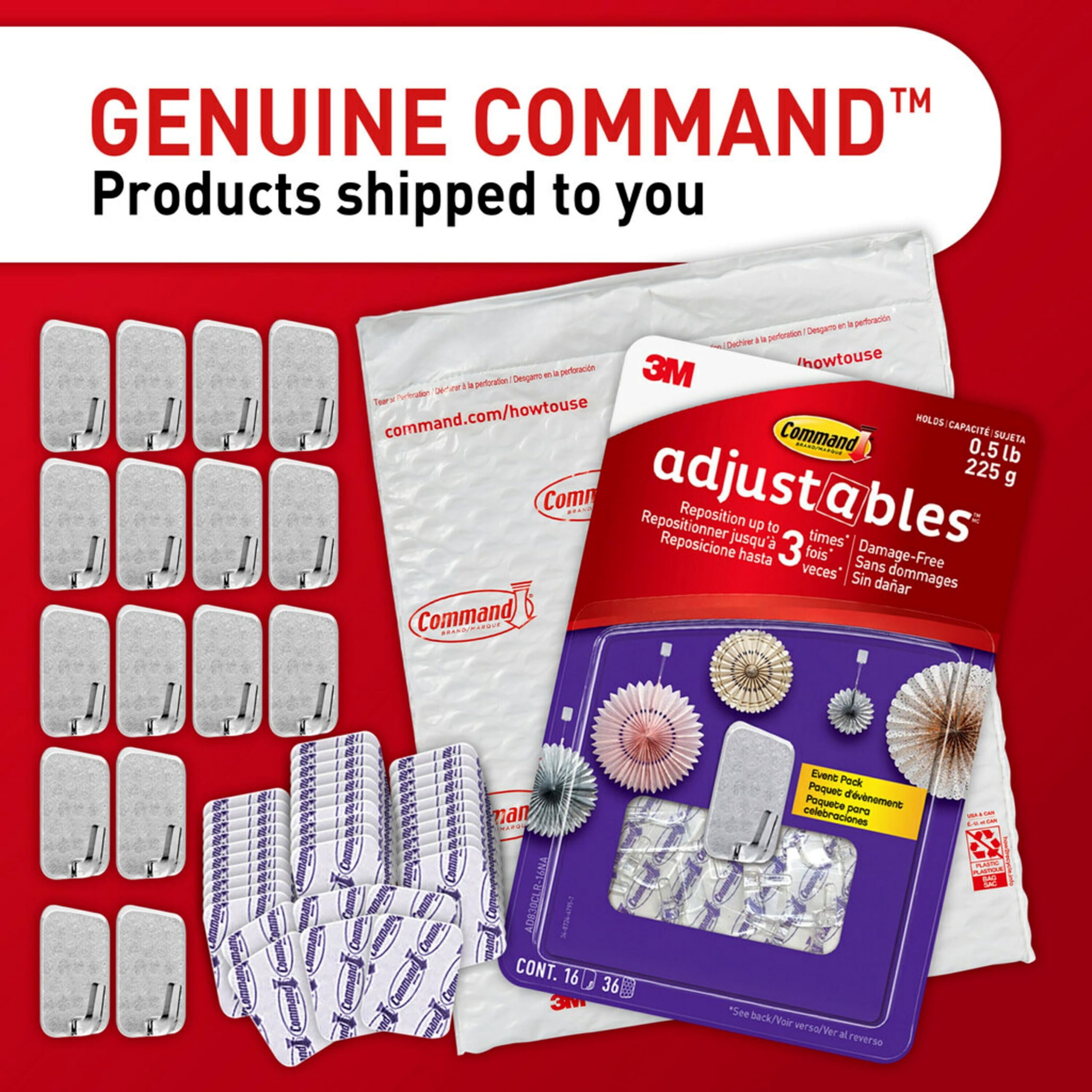 Command Adjustables reusable up to three repositionings within 20 minutes.