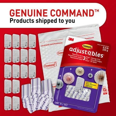 Command Adjustables reusable up to three repositionings within 20 minutes.