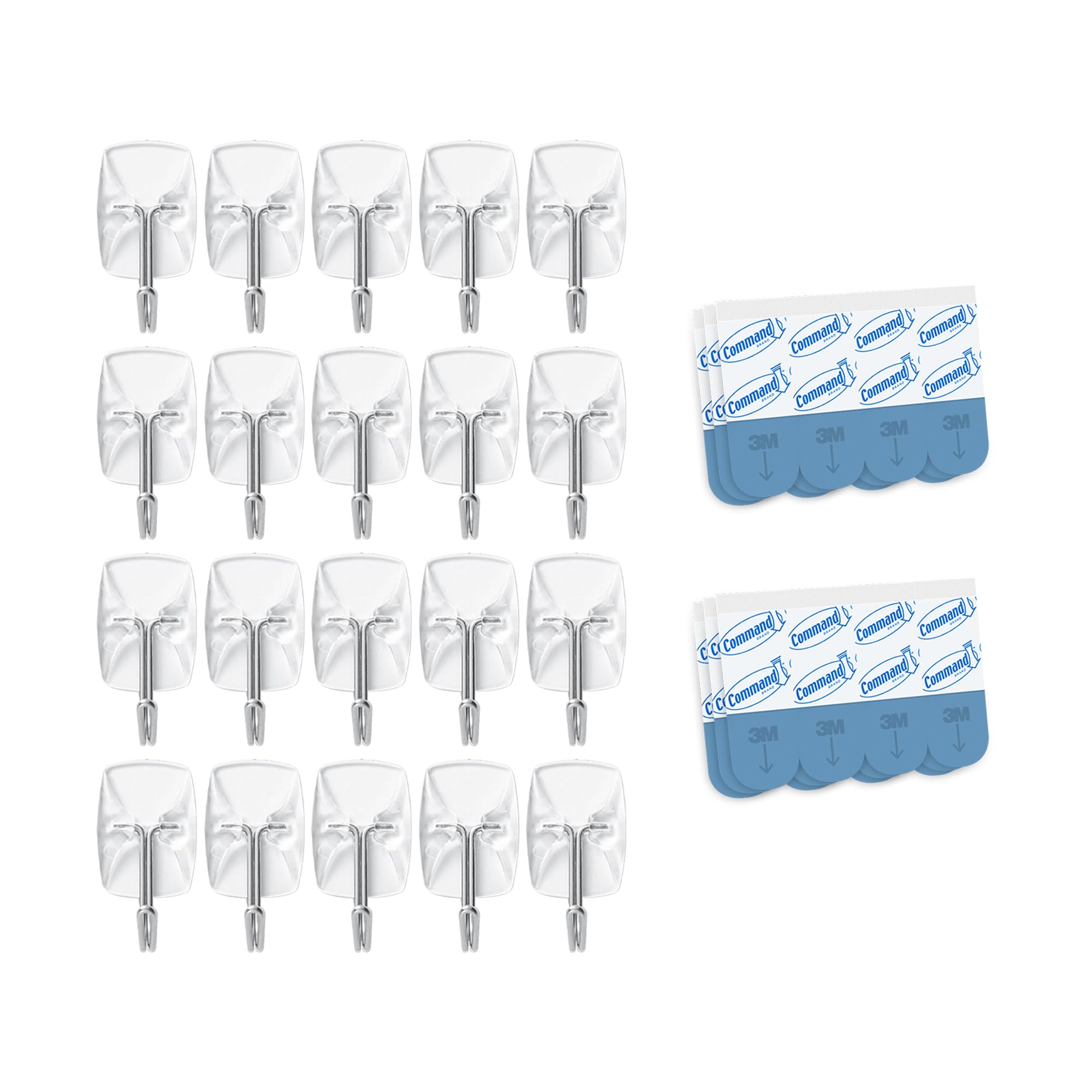 Command clear hooks help keep surfaces neat while displaying decor.