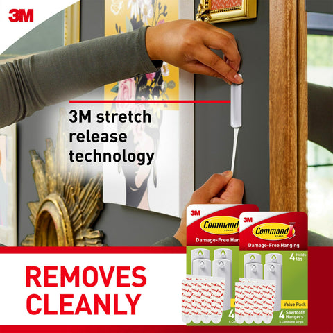 Damage-free hanging concept highlights easy removal