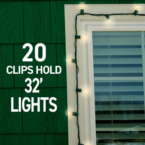 Command Outdoor Light Clips on finished fences for tidy displays.