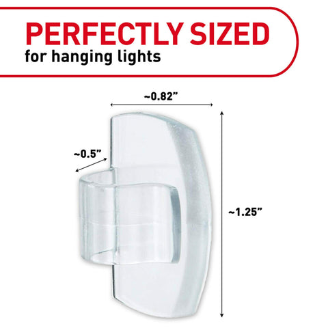 Command Outdoor Light Clips attach securely to siding outdoors.